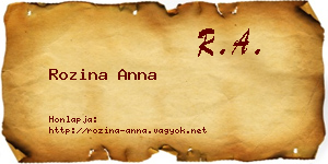 Rozina Anna névjegykártya