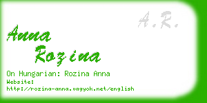 anna rozina business card